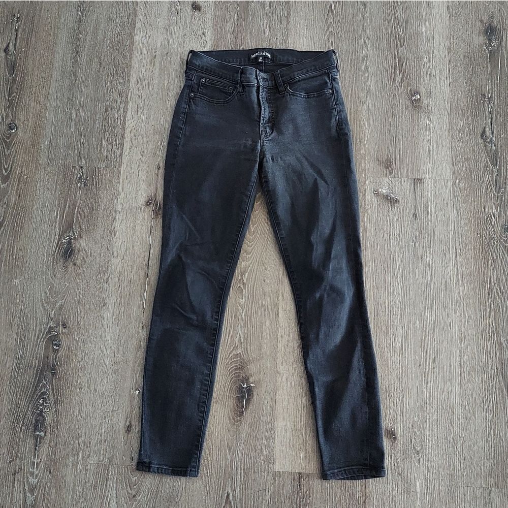J Crew Jeans Womens 27  Mercantile Black Mid Rise Skinny Signature Denim J5498